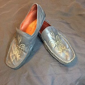 Robert Wayne Mens Gray Size 11 Leather Loafer